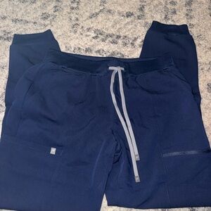 Fabletics Navy Joggers with Gray Accents